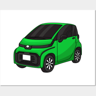 Cute green micro sized car Posters and Art